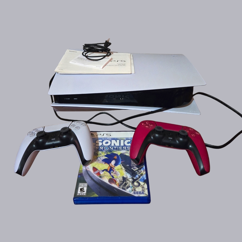 PS5 w/ 2 Shockwave Controllers & Sonic Game